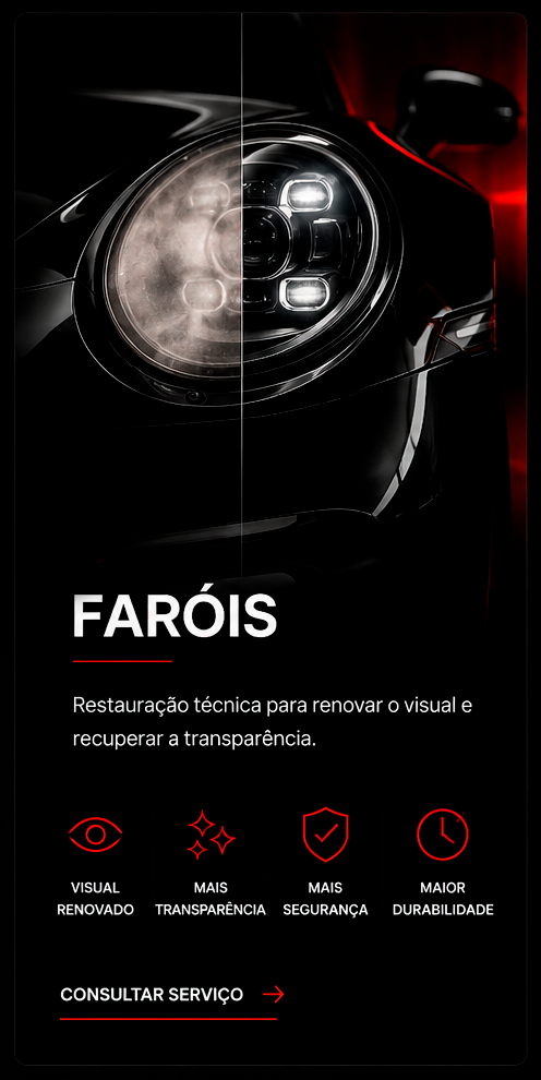 Restauração de faróis — transparência, segurança e durabilidade